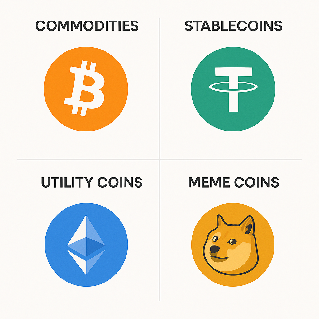 🧭 The 4 Types of Crypto Coins: What Every Investor Should Know